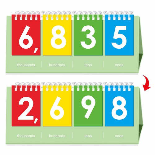 Freestanding place value flip - freestanding,