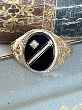 Gents 9ct Gold & Onyx  &