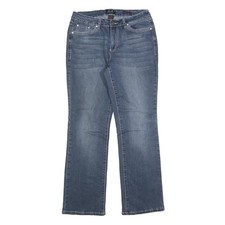 EARL Womens Slim Blue Jeans Denim Medium W30 L30 Embellished Back Pockets Zip