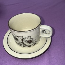 Vintage 1960s Hornsea Cornrose Lancaster Vitramie BrownCup and Saucer