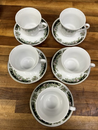 Vintage black border floral - black,