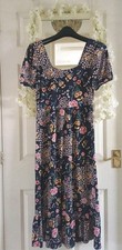 Pretty Roman Floral Soft Stretchy Jersey Midi Petite Maxi ?Dress 10 12 