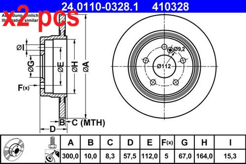 Pcs sides rear fits - l&r,