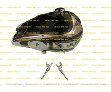 SUITABLE AJS 1930 MODEL R6 350CC BLACK & CHROME STEEL PETROL TANK WITH CAP & TAP