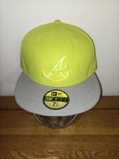 Sample New Era Atlanta Braves Baseball Cap Lime / Neon Green Grey Visor  (3)