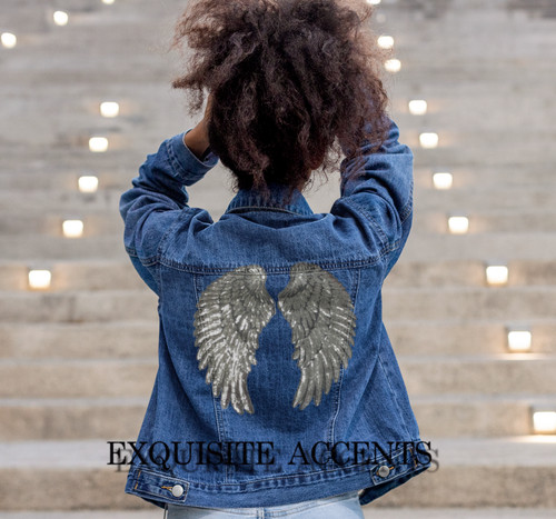 Pair large sequin angel - large,