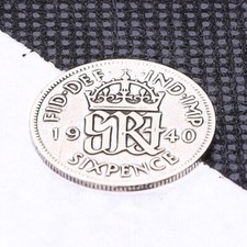 Polished Lucky Sixpence  6d -