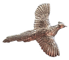 Pheasant Pin Badge in Polished