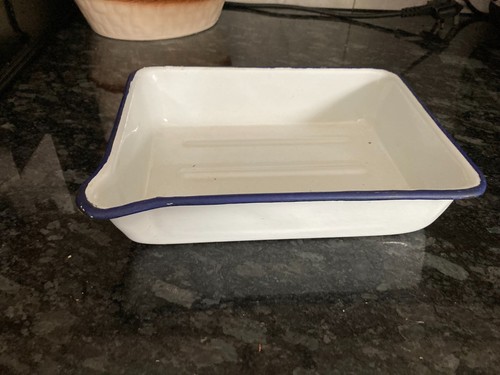 Vintage enamel medical tray - vintage,