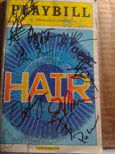 Hair playbill magazine signed - magazine,