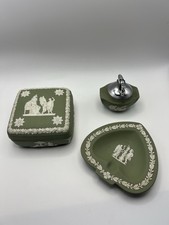 Wedgewood Green JasperWare. Trio Of Items