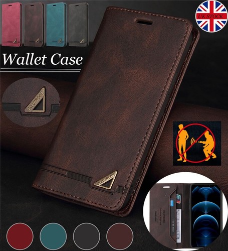 Wallet leather magnetic flip - leather,