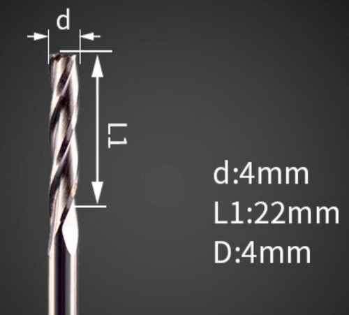 4mm 22mm three flute spiral - x,