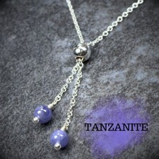 Tanzanite Necklace - Blue/Violet - 925 Sterling Silver - Cable Chain - NSL010
