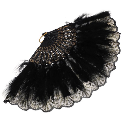 Decorative plume fan hand - ,