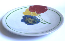 Vintage Dartington Poppy Design by Janice Tchalenko Studio Pottery Plate 27 cm
