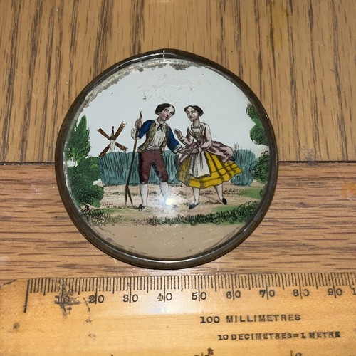 Victorian enamel picture - enamel,