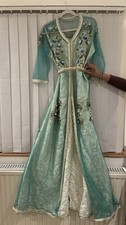 Turquoise embroidered sheer - turquoise,