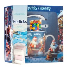 Christmas Mug Spoon Plate Gift Set Hot Chocolate Marshmallows & Gems