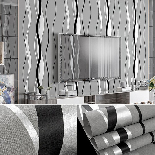 Dark grey wave striped - grey,