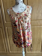 Fabulous Gold Silk Blouson Top With Geometric Pattern By Signature@Next Size 12 