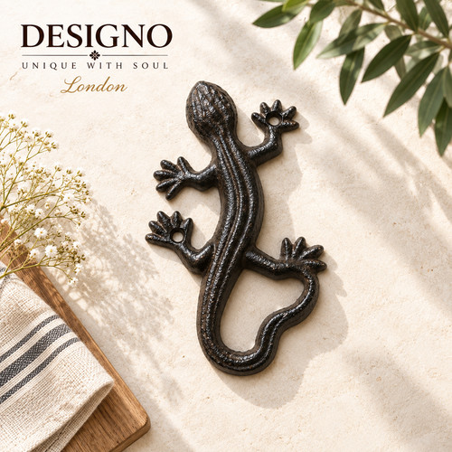 Cast iron gecko - gecko, wall