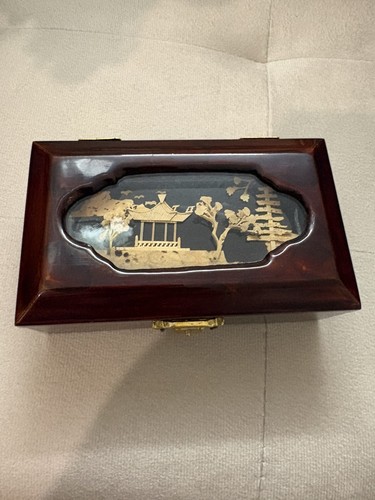 Vtg chinese lacquered - lacquered, carved