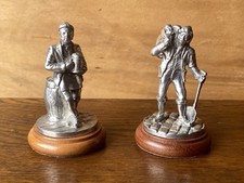 A Pair Of Royal Hampshire Pewter Figures Of A Coalman & A Publican By R. Hardy