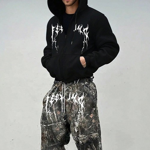Men hip hop zipper hoodie - men,