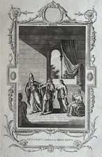 1794 Anglo-Saxon King Eadwig & Bishop Dunstan Original Antique Print