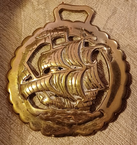 Large vintage brass horse