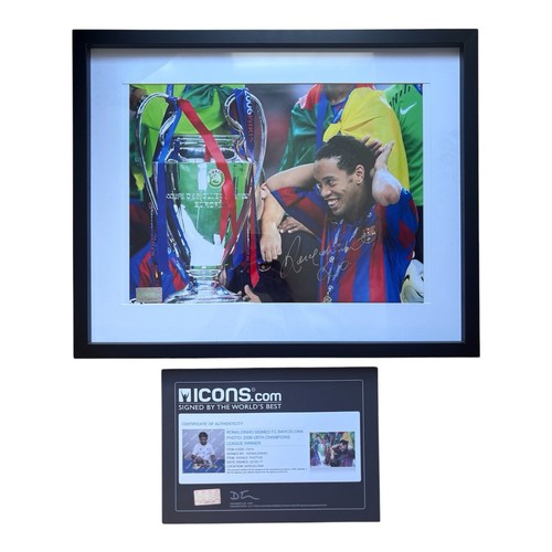 Ronaldinho signed framed - ronaldinho,