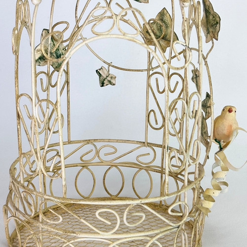 Vintage metal bird cage - metal,