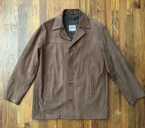 Vintage brown leather car coat - vintage,