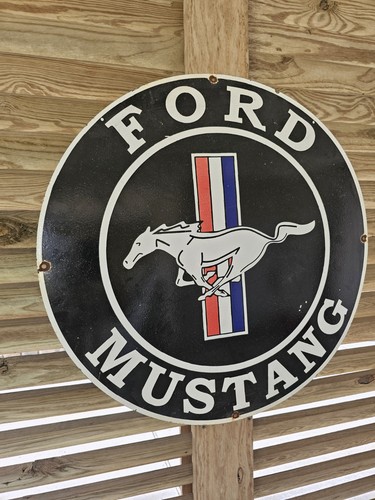 Vintage ford mustang porcelain - vintage,