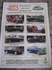 P&A WOOD ROLLS ROYCE BENTLEY DISTRIBUTORS STOCK LIST ESSEX ADVERT A4 FILE 27