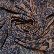 Brown Paisley Crepe Fabric
