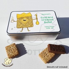 Personalised tin gift, custard creams biscuit novelty gift christmas birthdays