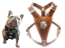 Brown Leather Dog Harness with