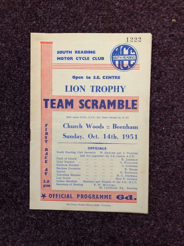 Motor cycle racing programme