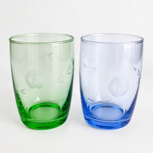 Pair retro coloured - coloured, glass