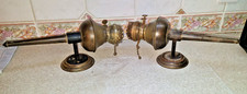 PAIR OF ANTIQUE BRASS KEROSENE