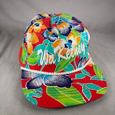 Wa Keeney Floral Hat Men OS Red Vintage Cameo Snapback Cap Rope Summer
