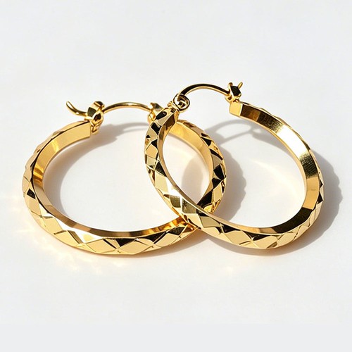 9ct gold hoop - hoop, earring