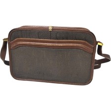 AUTHENTIC GUCCI VTG Monogram Leather Crossbody Bag Brown Medium Iconic Style AC