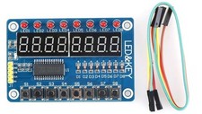 Digital 8 Bit LED And Key TM1638 Keyboard Scan And Display Module PCB +5 Cables