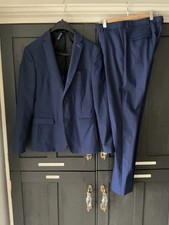 Zara Slim Fit Blue Suit Size