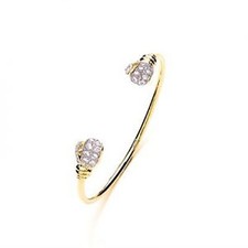 9ct Solid Yellow Gold Baby's CZ Boxing Glove Bangle, Fully Hallmarked, 5.7g, ...