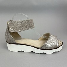 Gabor Strap Slingback Open Toe Metallic Summer Holiday Wedge Sandals Shoes UK7