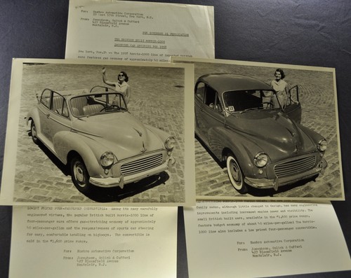 1958 morris 1000 press release - 1000,
